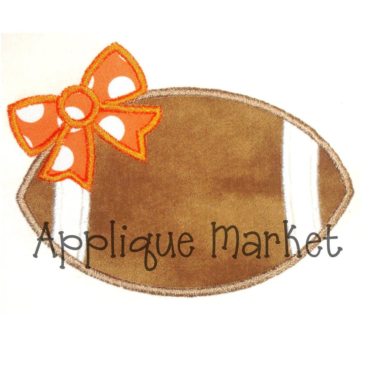 Machine Embroidery Design Applique Football Bow