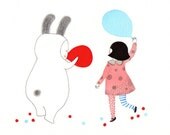 Red Balloon - Illustration - Kids wall decoration