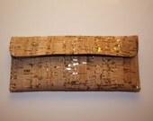 Metallic Cork Snap Pouch
