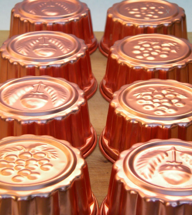 Bright Shiny Little Vintage Copper Tone Jello Molds
