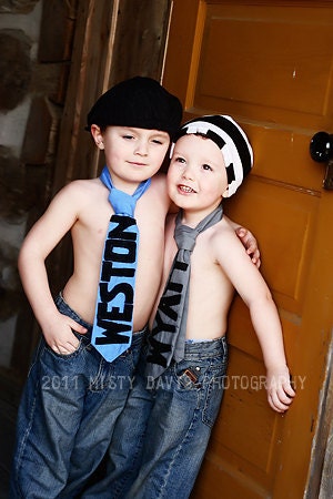 Name that tie Personalized necktie Grey or custom color Boys