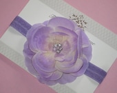 Purple Flower Headband - Donation Item - 100 Percent of Proceeds Go to PANCREATiC CANCER AWARENESS Newborn - Toddler - Teens - Adults