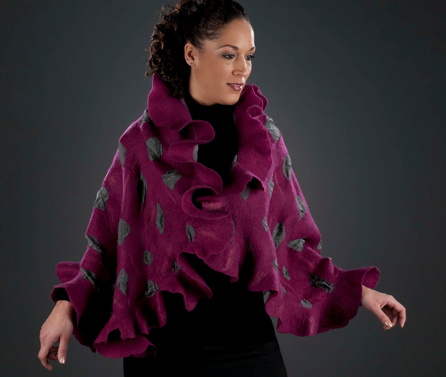 Flamenco Cape - Ruby/Silver