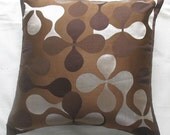 brown retro circle 18 inch decorative throw pillow cover