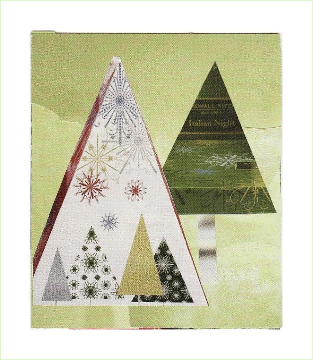 ITALIAN NIGHT collage art blank Christmas card