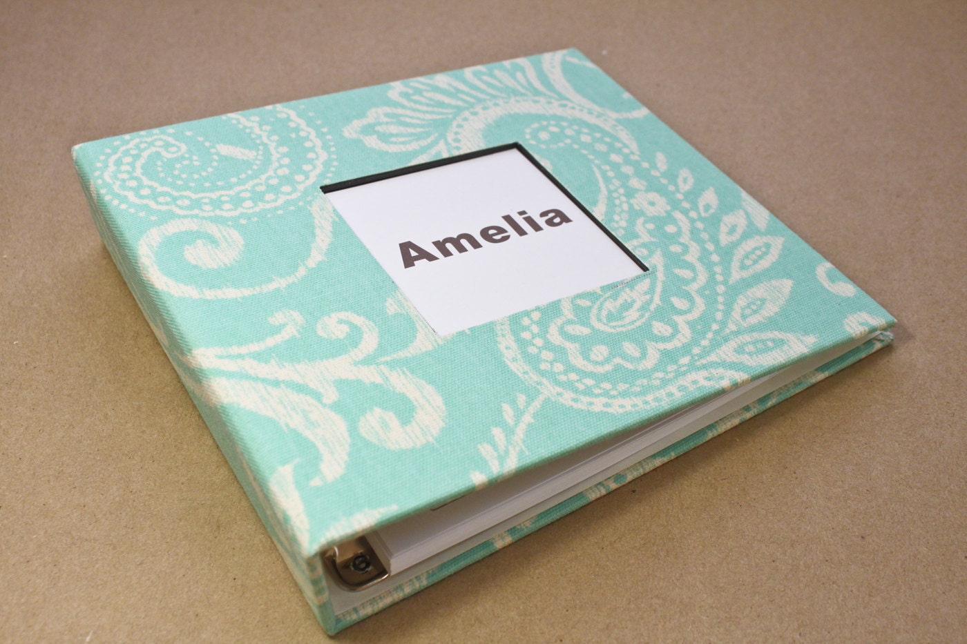 Baby  Book - Paisley Print  (78 designed journaling pages & personalization included with every album)