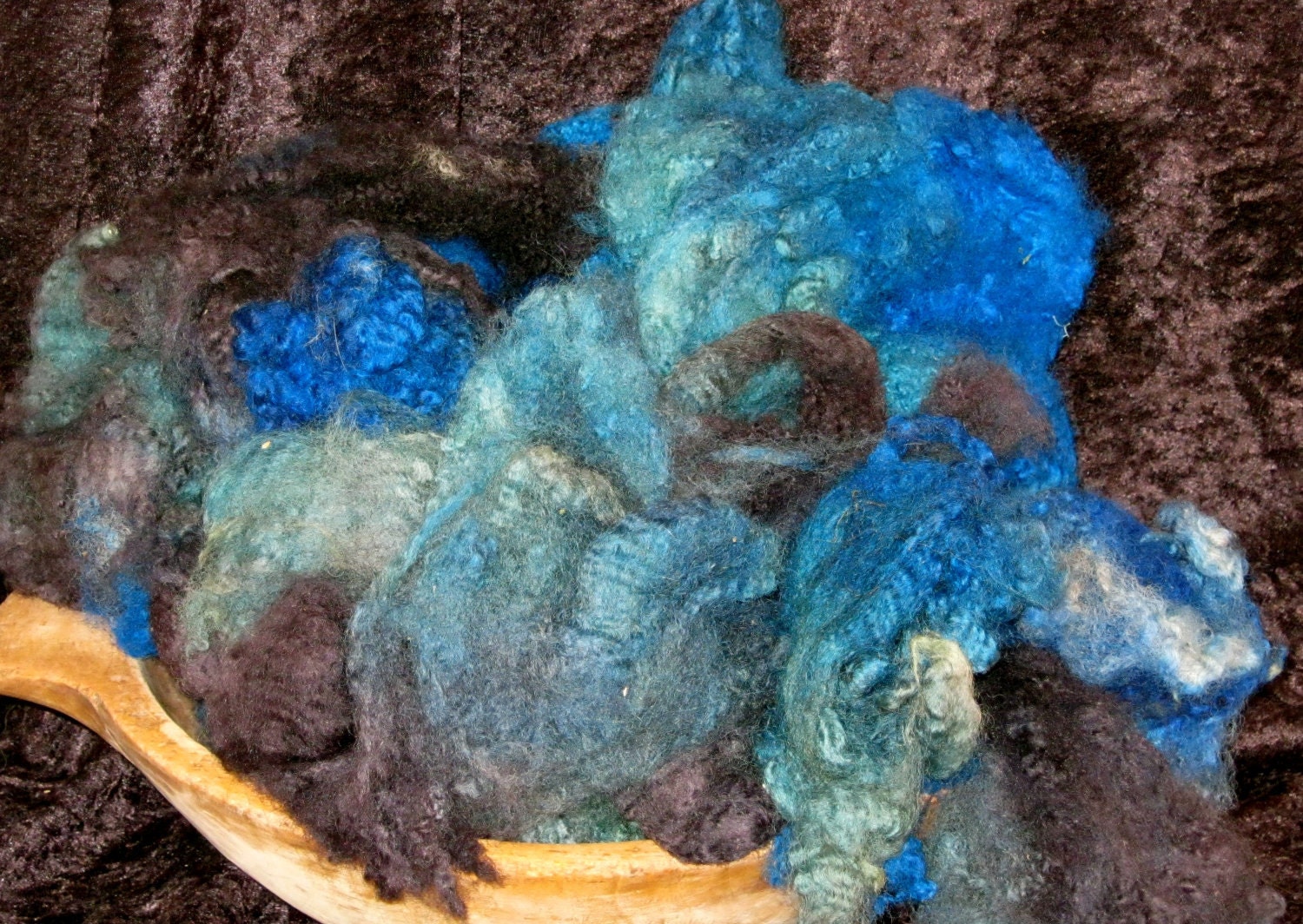 Indigo Bunting Hand Dyed Romney Locks-7.8 Ounces