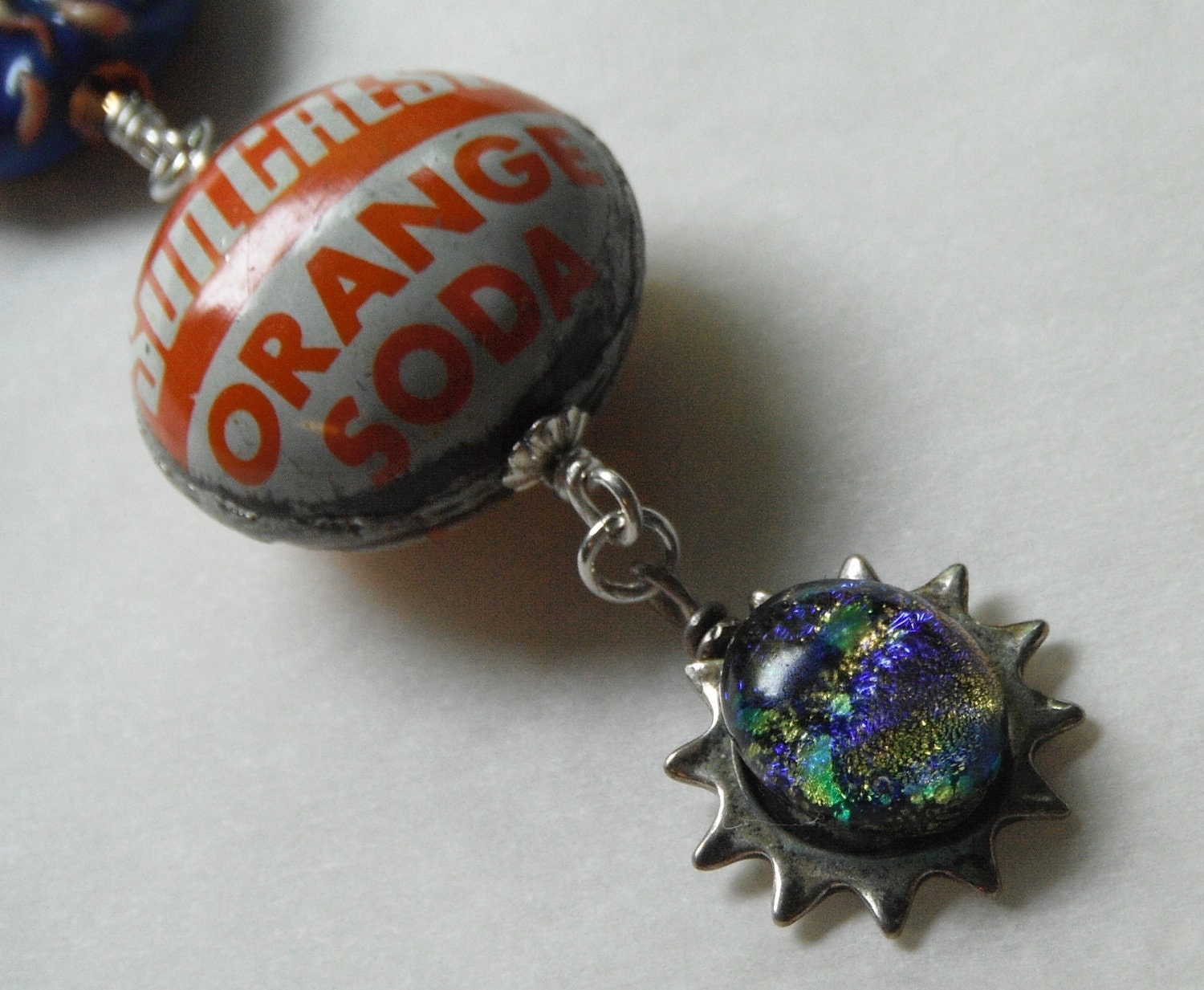 Pendant: Sun, Sun, Sunny mixed media-sterling silver- Free Shipping Etsy