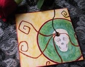 Dia de los Muertos Art "Spirit Rising", Original Mixed Media Painting by Lea Keohane