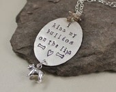 I Kiss My Bulldog On The Lips Necklace- Sterling Silver, Shaded Brown Zircon