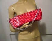 Hand Painted Philles Logo on Upcycled Polka Dot "DD" Clutch
