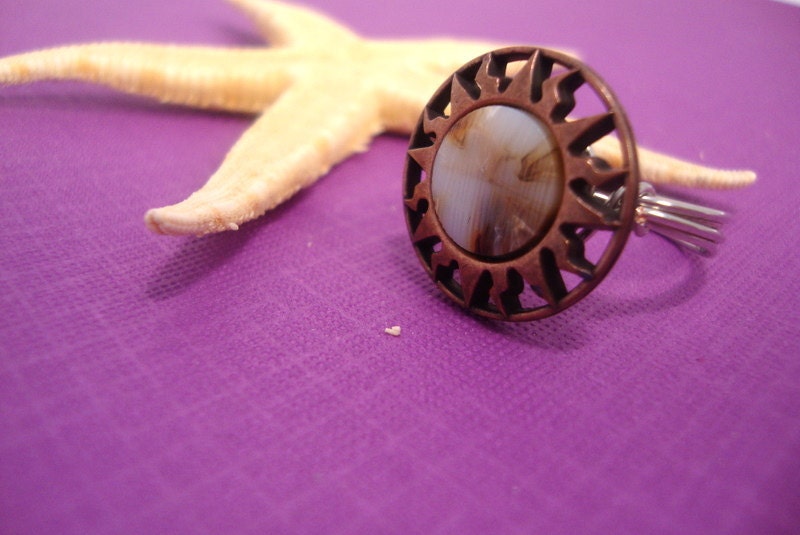 Sun Button Ring