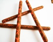 Spider Web Orange Millefiori Pen Handmade in Polymer Clay