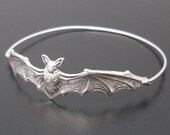 Bat Bangle Bracelet - Silver