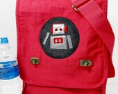 Cheery Robot - Messenger Bag - Field Style for School, College, Vacation, Book, Laptop