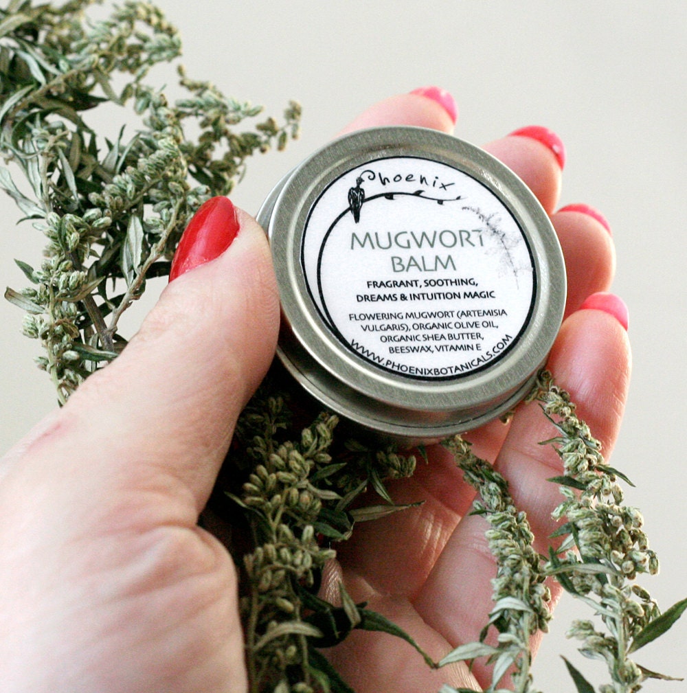 Mugwort Balm - fragrant - moisturizing- dream and intuition magic - 1/2 oz tin