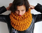 The Manhattan Cowl Hand Knit in Mustard Wool Blend - READY TO SHIP