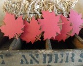 Gift Tags Drink Charms Labels Red Leaf Rustic Fall Autumn Party Decor