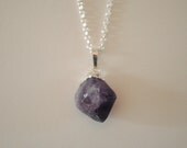 Silver Dipped Amethyst Necklace