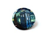 Doctor Who Inspired TARDIS Pin, Van Gogh's Starry Night Police Box One-Inch Brooch