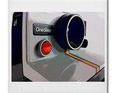 Coaster Tile Vintage Polaroid Camera Retro Picture Stripes Red Button Rainbow