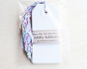 10 standard white gift tags with multi color twine