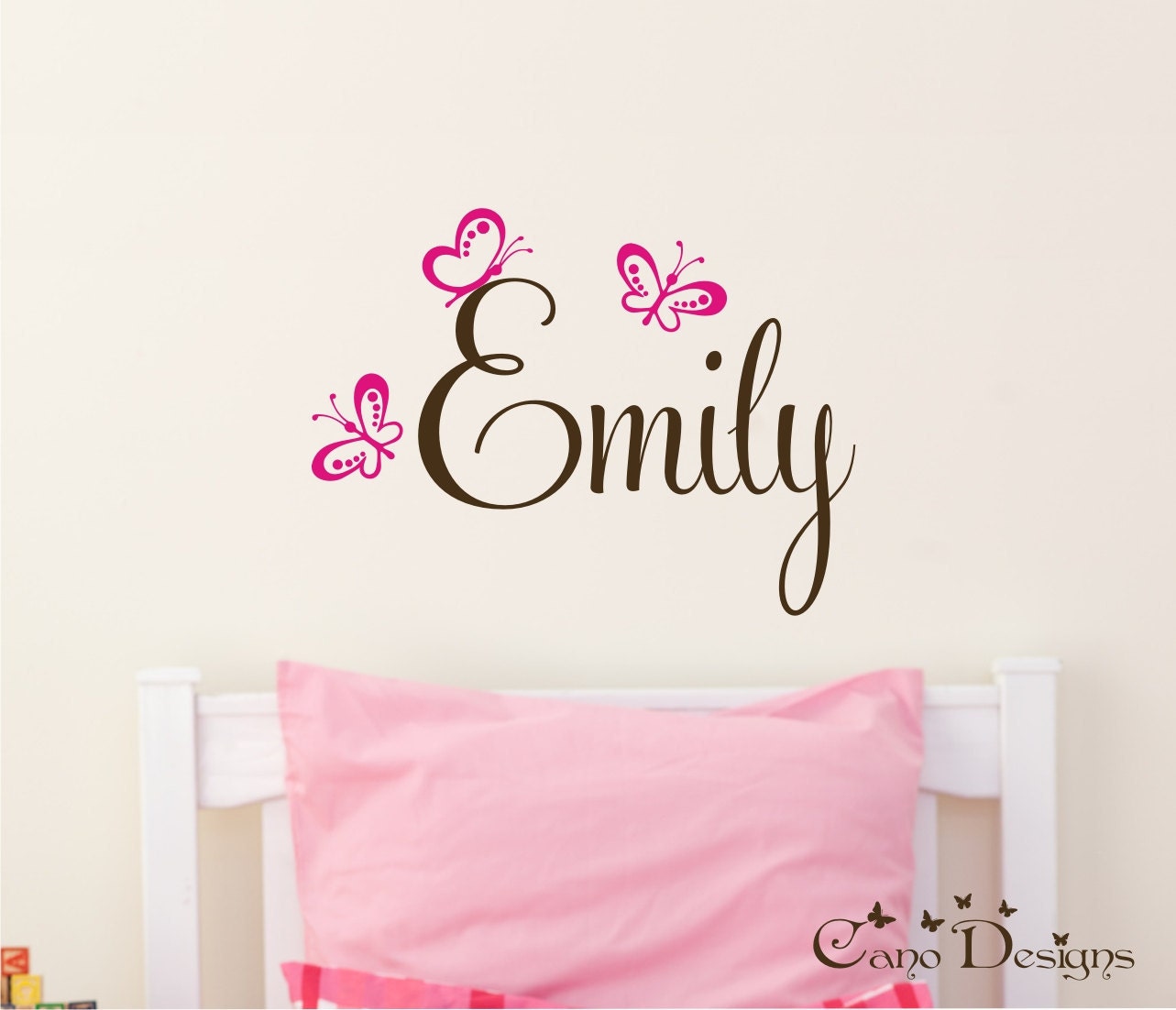 Personalized Name With Butterflies, Custom Vinyl wall decals stickers, nursery, kids & teens room, removable decals stickers