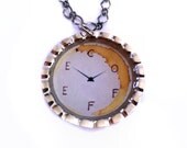 Coffee O'Clock Necklace by Everyday Bohemian. Silver and Gunmetal Grey.