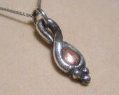 Oregon Sunstone fine silver pendant