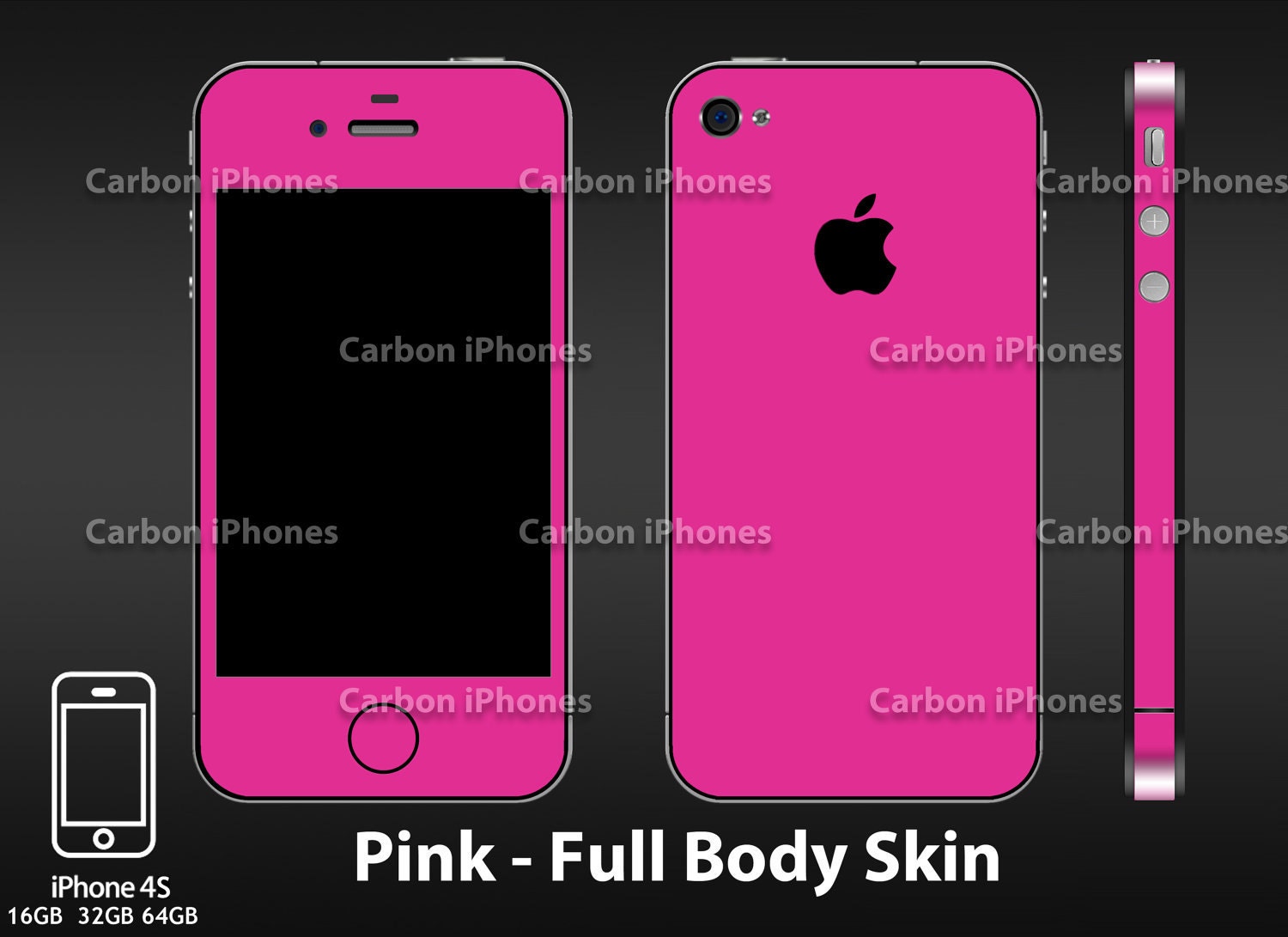 iPhone 4S Pink  (Color Series) Full Body Skin Kit.