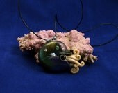 Cosmic Nautilus Necklace - Polymer Clay Jewelry Pendant