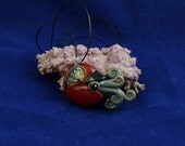 Gilded Steampunk Nautilus Necklace - Polymer Clay Cephalopod Jewelry