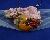 Brass Steampunk Nautilus Necklace - Polymer Clay Neo-Victorian Jewelry
