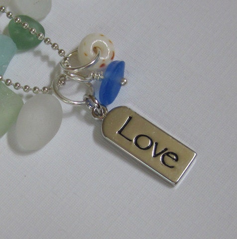Sea Glass LOVE Necklace