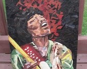 Jimi Jammin  -original recycled artwork - paper mosaic