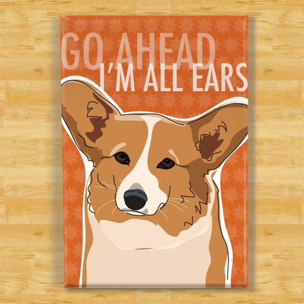 Red Pembroke Corgi Dog Breed Magnet - All Ears
