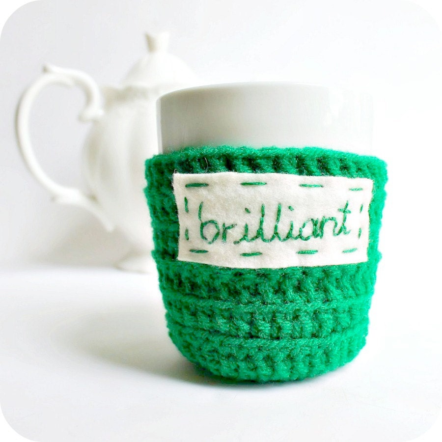 Brilliant funny coffee mug cozy crochet handmade