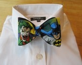 Bow tie made from Batman and Joker Fabric