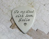 Single Sided - Sterling Silver Guitar Pick - Custom Handstamped personalized pic - Fathers Day Gift - Guitar Wear - Guitar Jewelry