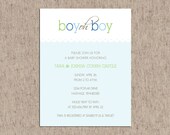 Boy oh Boy Baby Shower Invitations - Set of 12 Custom Invites - Blue, Lime Green, and Brown