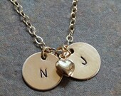 Custom Personalized Gold Filled Two Petite Initials Mommy Necklace