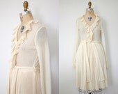 70s wool dress / 1970s knit dress / Fine Italian Knit