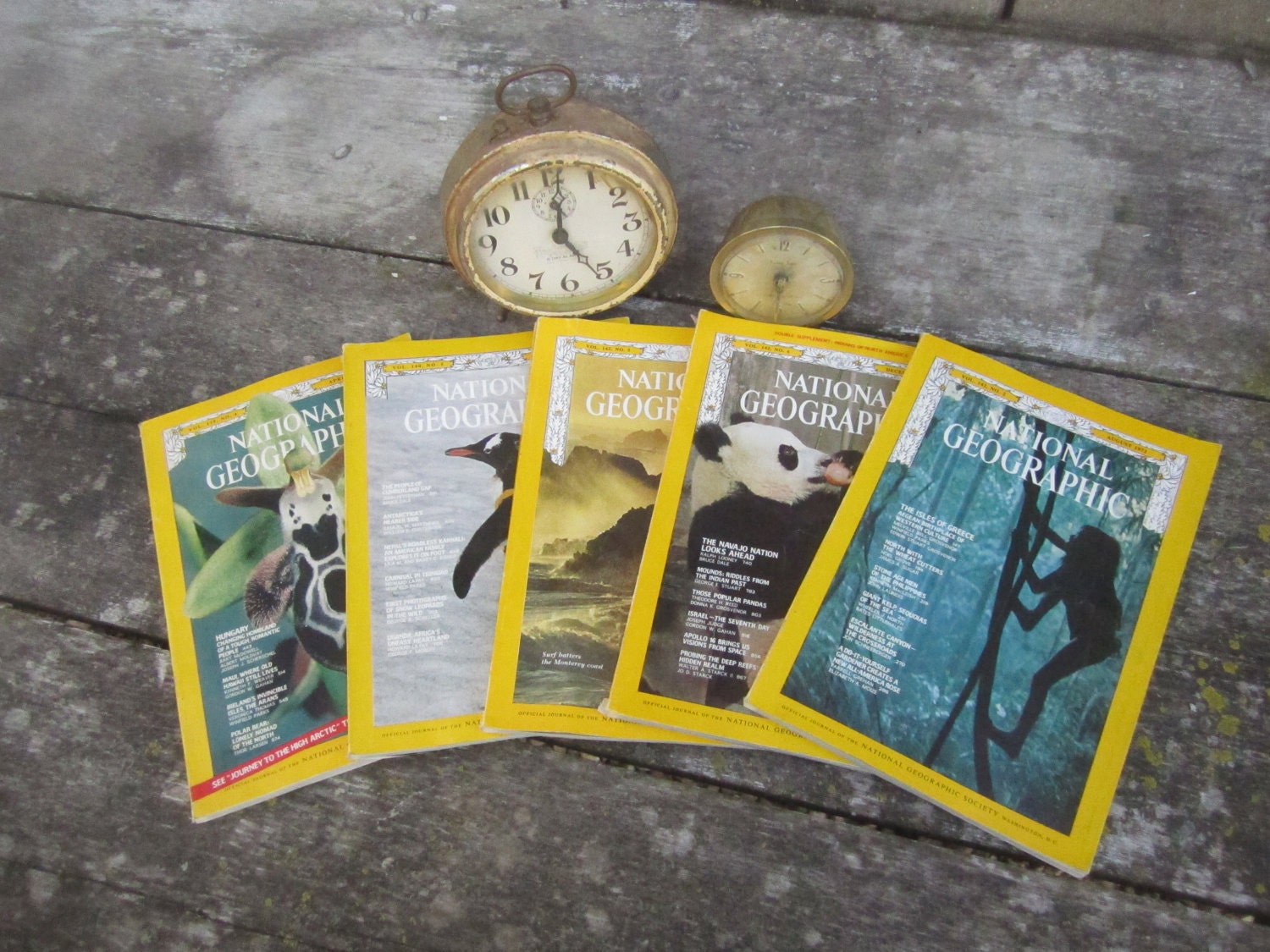 Vintage National Geographic Magazines - 1971 & 1972 - Set of 5