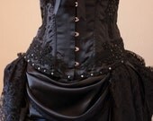 BLACK GYPSY - Steampunk Black Burlesque Corset Costume