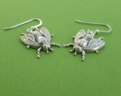 silver fly earrings