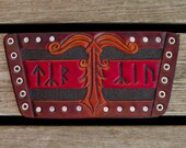 Leather Wristband Tyr with Irminsul Design