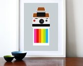 Polaroid poster print - Instant Rainbow SX70 - A3 29.7 x 42 cm retro photography eames SX70 Mid century modern photography camera