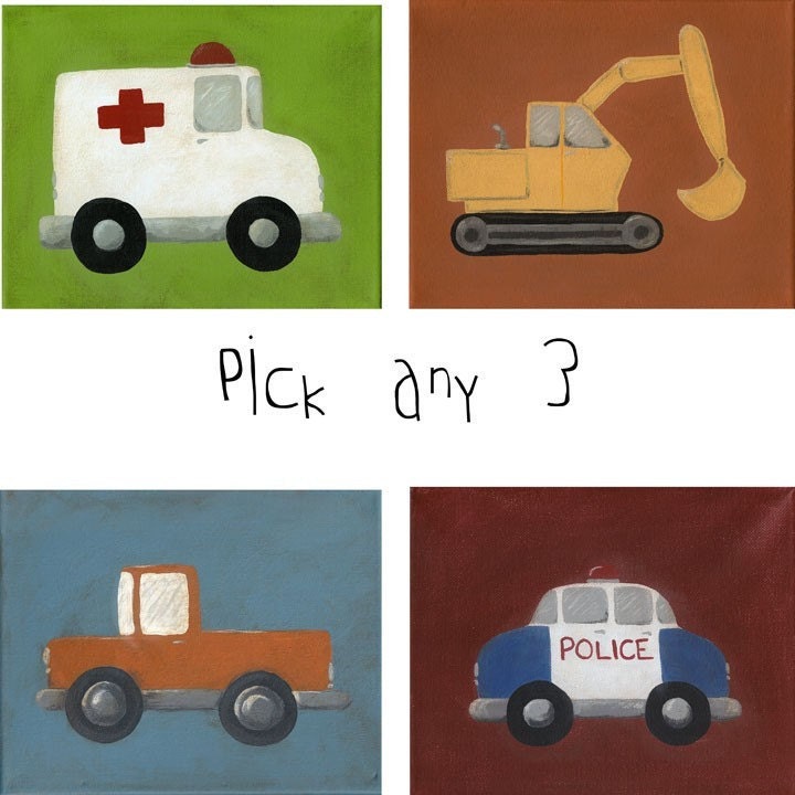 Transportation Set - Set of 3 8x10 PRINTS - Create your own set