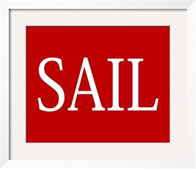 Sail and Ahoy Nautical Wall Art for Kids  in Red and White - 2 pc 8x10 Set by YassisPlace
