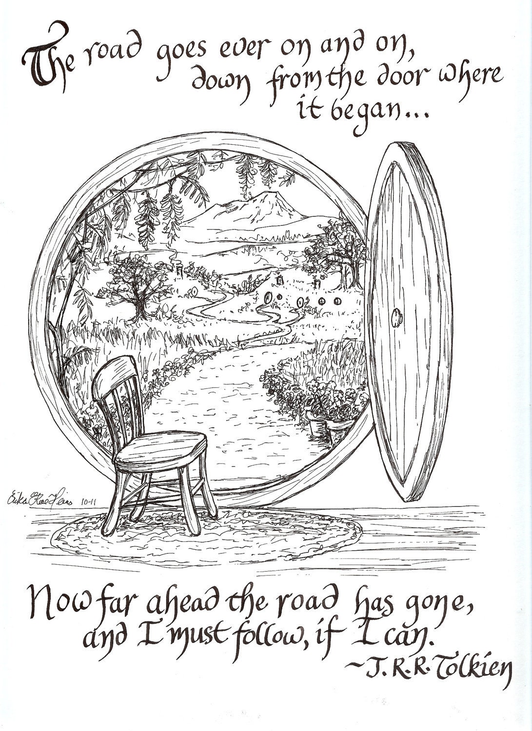 The Road Goes Ever On notecard set